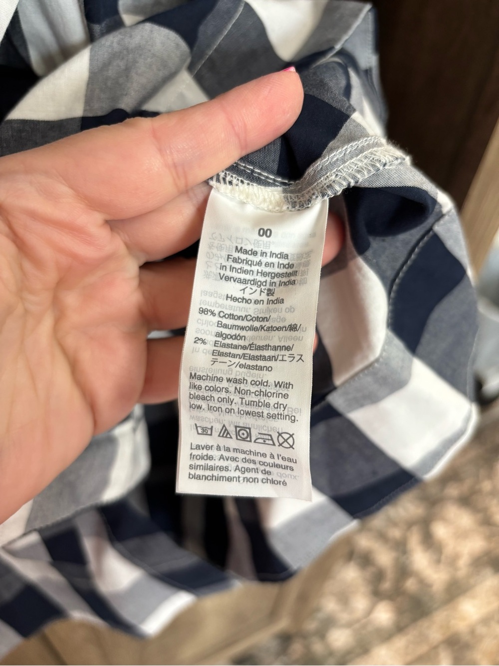 J. Crew Navy and White Gingham Tie-Waist Shirt Dress - Picture 4 of 7